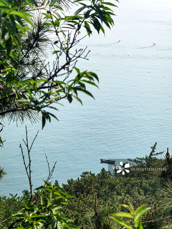 俯瞰烟台长岛海景风光图片素材