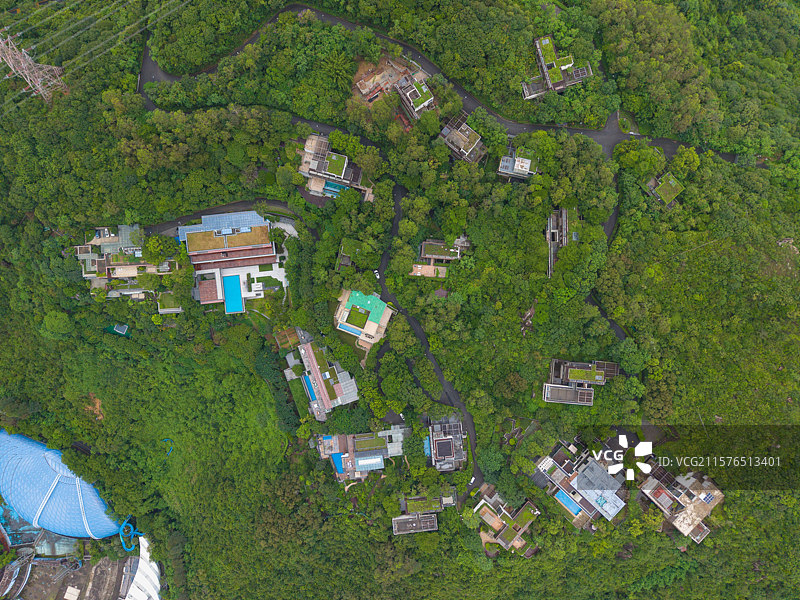 深圳东部华侨城，海菲德小镇，航拍自然风光！图片素材