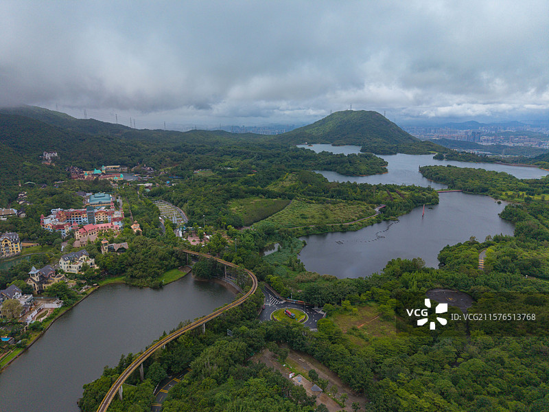 深圳东部华侨城，茶溪谷，航拍自然风光！图片素材