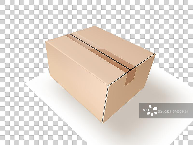 3D封闭纸箱在白色背景上飞翔图片素材