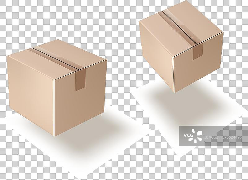 3D封闭纸箱在白色背景上飞翔图片素材
