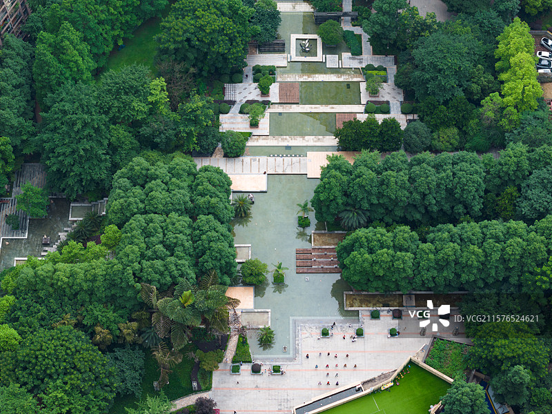 现代城市住宅小区园林景观设计图片素材