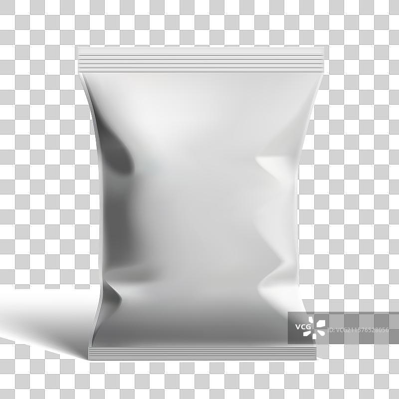 白色空白塑料金属箔袋模型图片素材