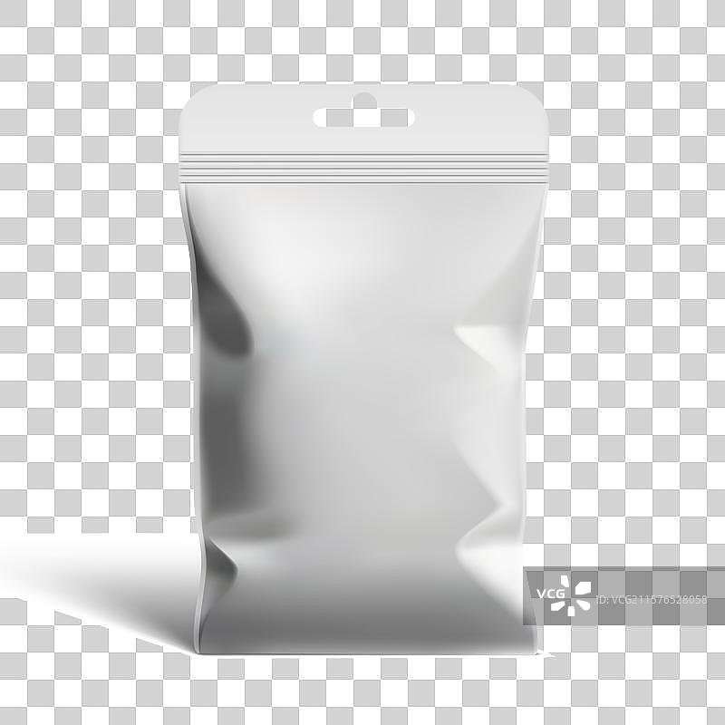 白色空白塑料金属箔袋样机图片素材