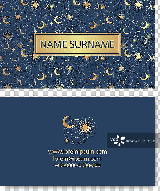 神秘的金色名片设计模板图片素材