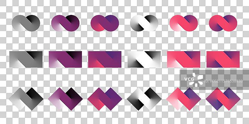 云朵形状的渐变条纹旋涡logo图片素材