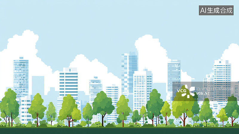 【AI数字艺术】城市绿地景观图图片素材