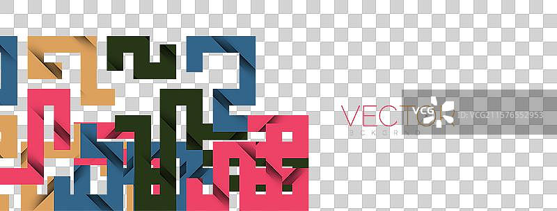 带阴影纹理效果的彩色弯曲线条图片素材