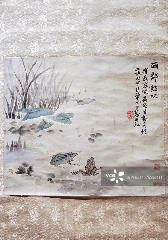 任熊 青蛙图轴，纸本设色，清，北京故宫博物馆藏图片素材