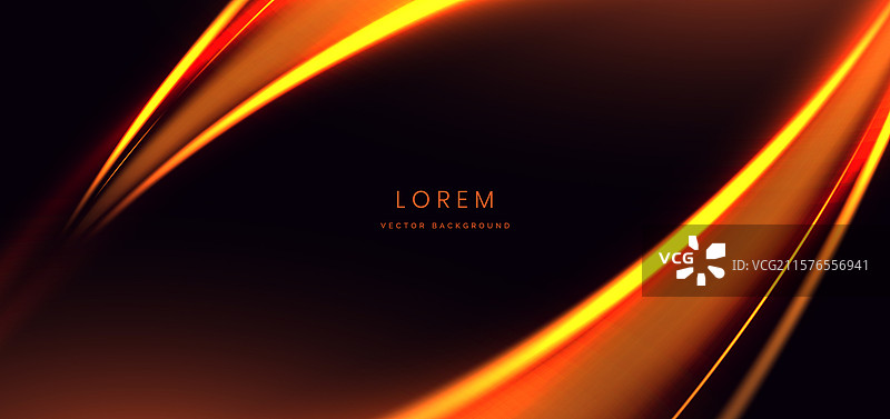 抽象优雅的发光橙色曲线线条图片素材
