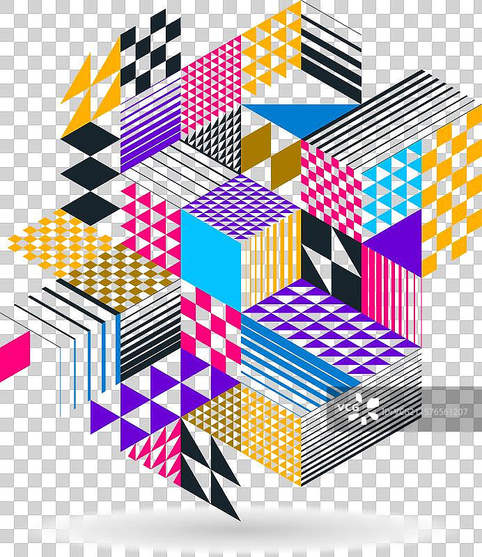 三维等距立方体设计几何抽象图形图片素材