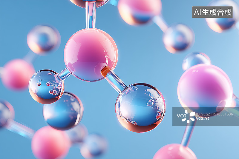 【AI数字艺术】微观分子结构图图片素材