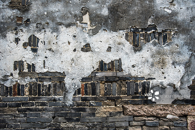 老砖墙壁时间风化形成的纹理图片素材