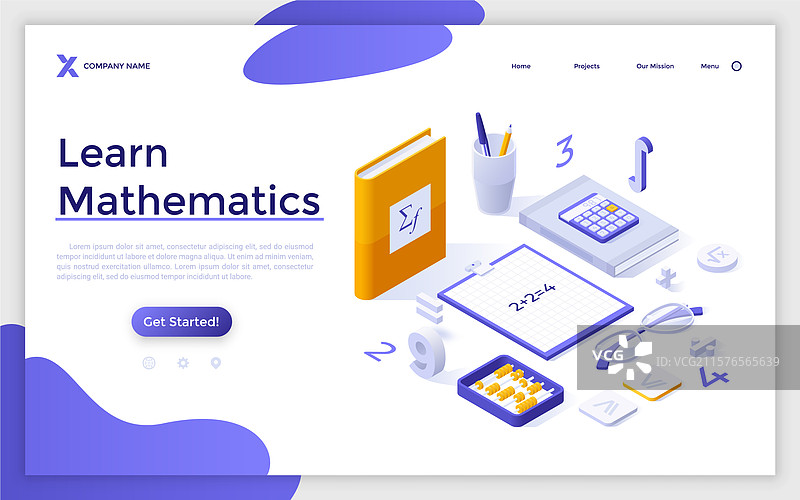 现代等距着陆页模板图片素材