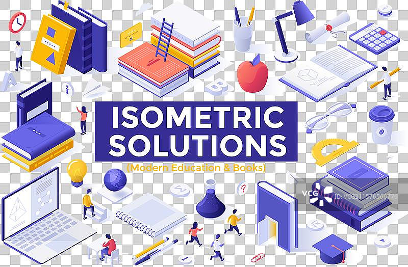 现代等距着陆页模板图片素材