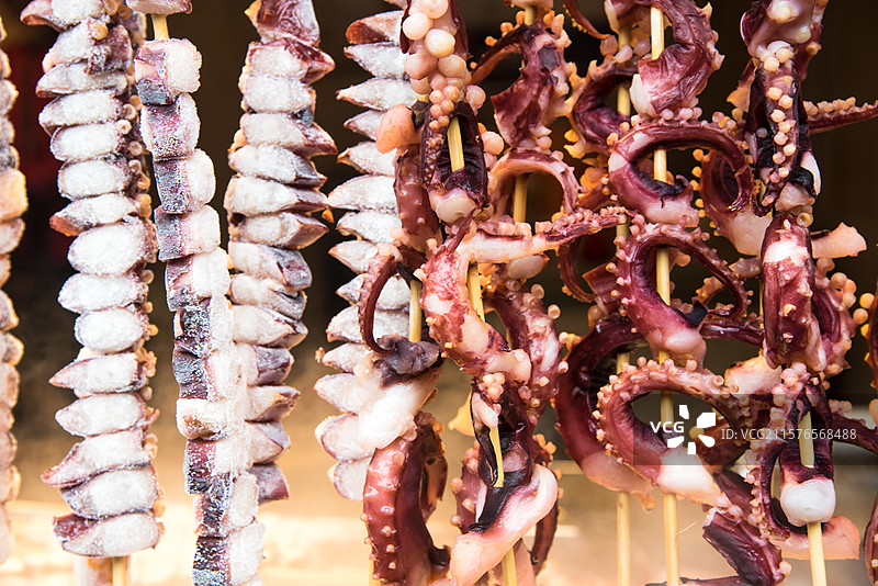 新鲜美味的鱿鱼串图片素材
