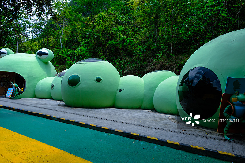 中国广西壮族自治区崇左市大新县德天跨国大瀑布景区中越风情街风光图片素材