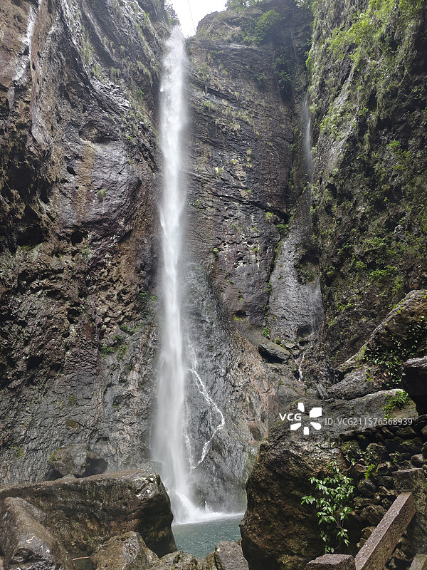 自然风景-浙江温州-灵岩景区小龙湫瀑布图片素材