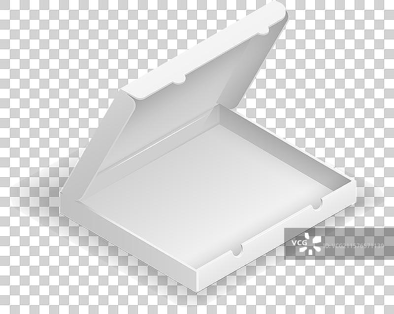 空的比萨饼盒，逼真的白色纸质容器图片素材