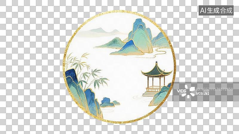 【AI数字艺术】传统中式建筑与图案图片素材
