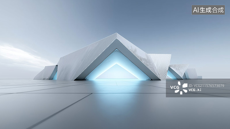 【AI数字艺术】汽车广告背景图——现代风格极简建筑与广场图片素材