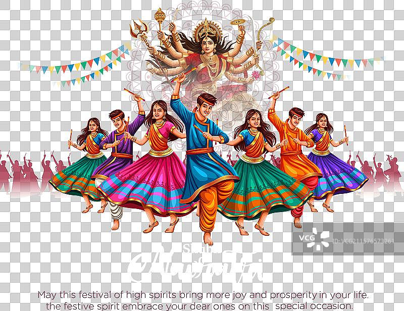 排灯节纳瓦拉特里和杜舍拉的加尔巴之夜海报图片素材