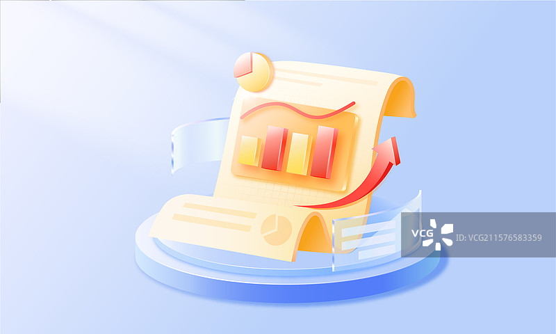 理财收益数据报表 季度报告 业绩账单图片素材