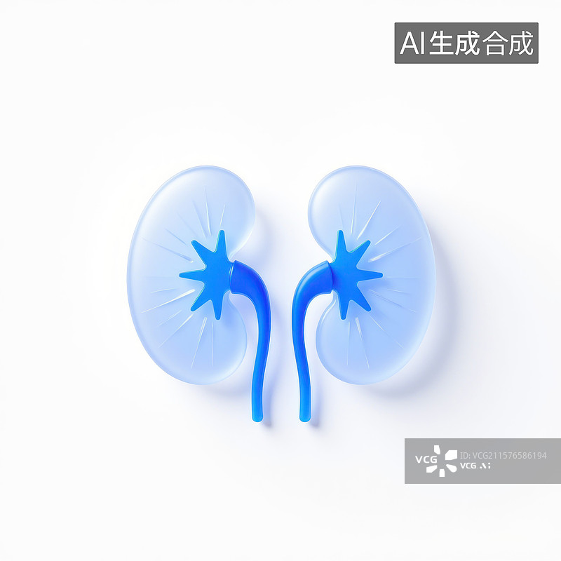【AI数字艺术】蓝色肾脏的健康守护人体器官图片素材