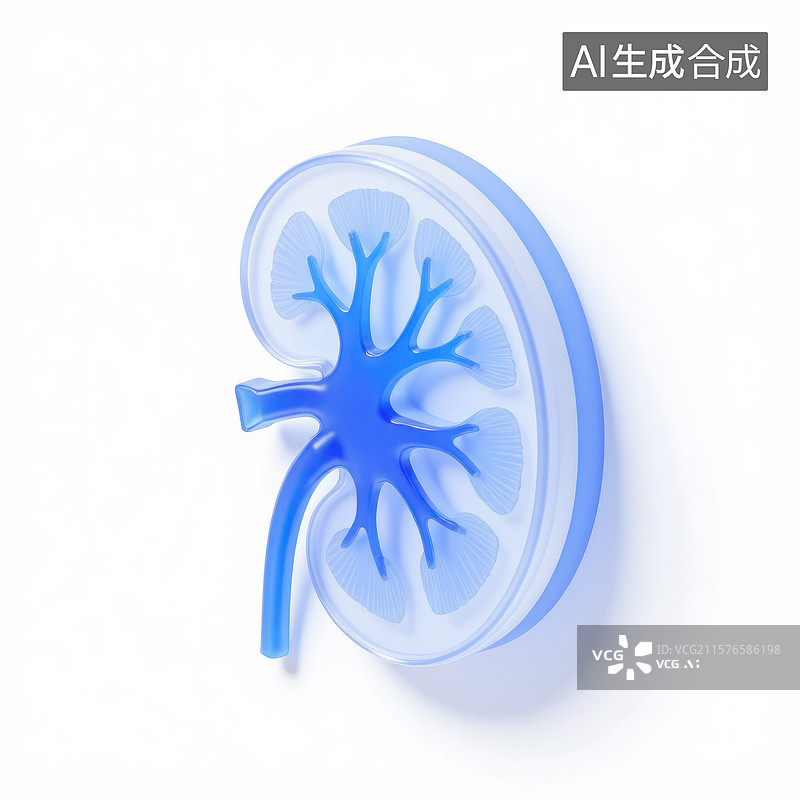 【AI数字艺术】蓝色肾脏的健康守护人体器官图片素材