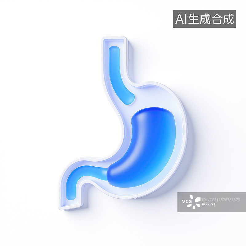 【AI数字艺术】消化系统健康胃部3D图标图片素材