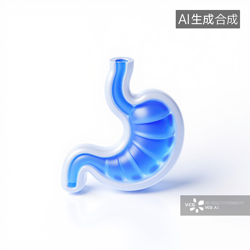 【AI数字艺术】消化系统健康胃部3D图标图片素材