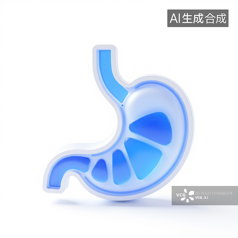 【AI数字艺术】消化系统健康胃部3D图标图片素材