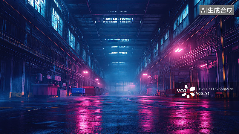 【AI数字艺术】城市艺术街区紫色涂鸦建筑图片素材