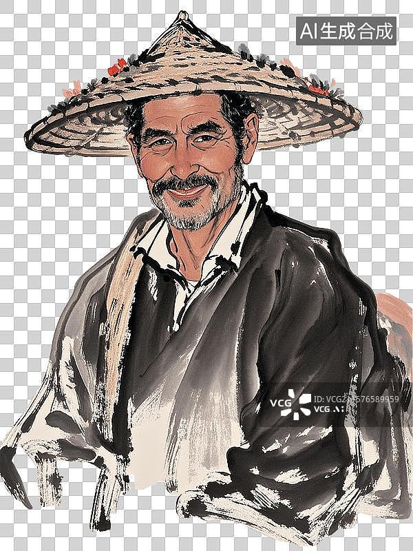 【AI数字艺术】宋代平民卡通Q版水墨风格画像图片素材