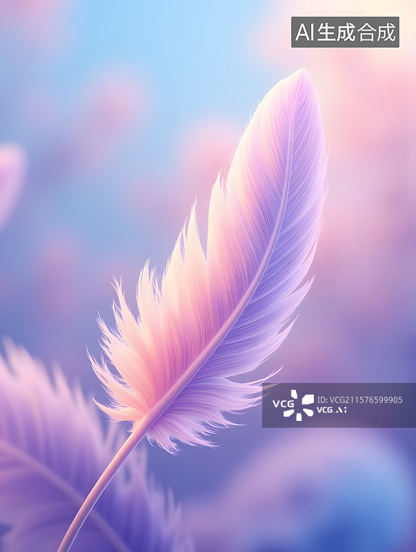【AI数字艺术】梦幻羽毛的抽象背景图片素材