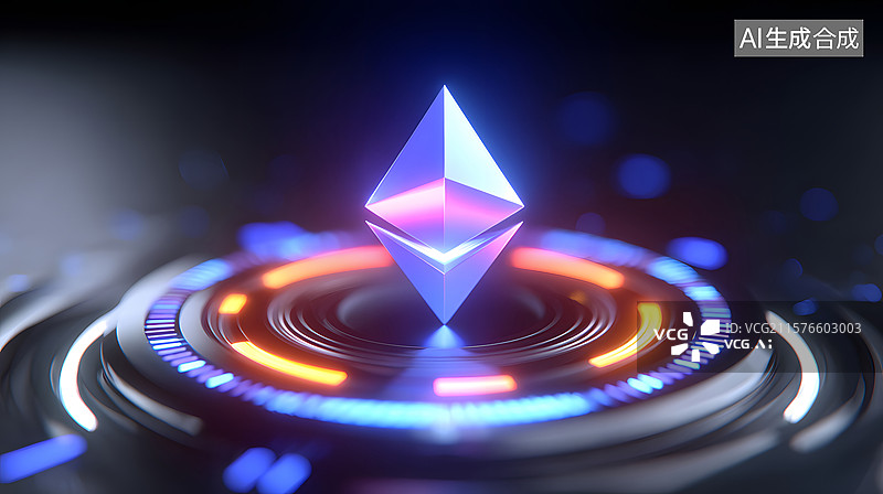【AI数字艺术】以太坊虚拟货币科技背景图图片素材