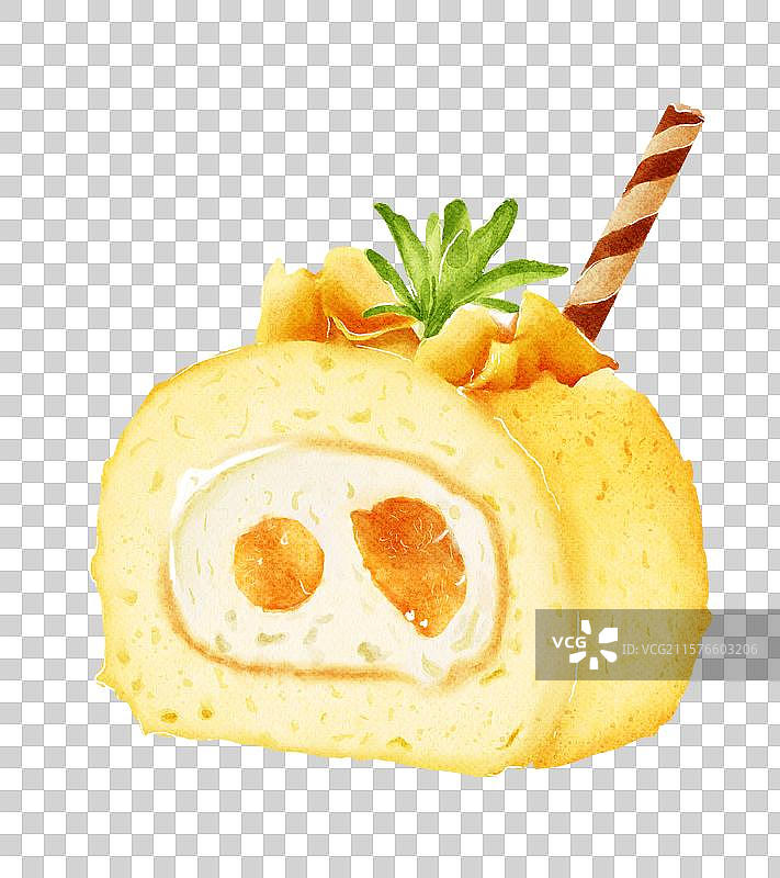 芒果瑞士卷图片素材