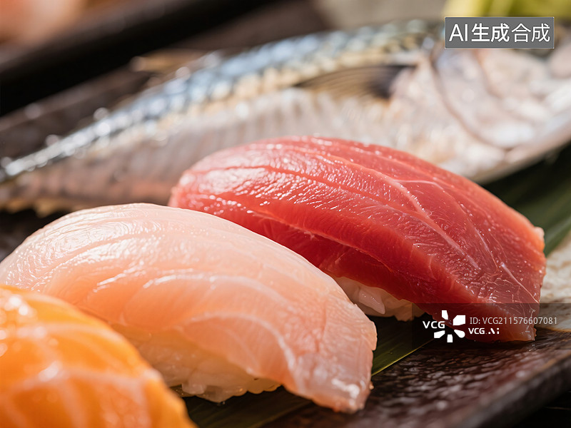 【AI数字艺术】鲜嫩金枪鱼特写图片素材