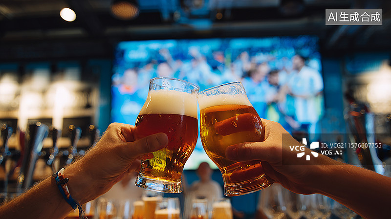 【AI数字艺术】酒吧里的啤酒欢聚时刻图片素材