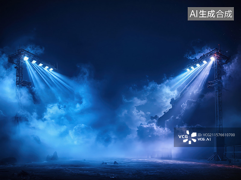 【AI数字艺术】夜幕下的灯光秀图片素材