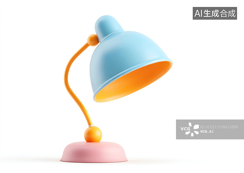 【AI数字艺术】一盏彩色卡通灯泡图片素材