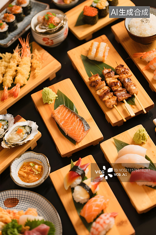 【AI数字艺术】精致日料的味蕾盛宴图片素材