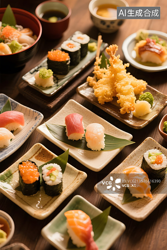 【AI数字艺术】精致日料的味蕾盛宴图片素材