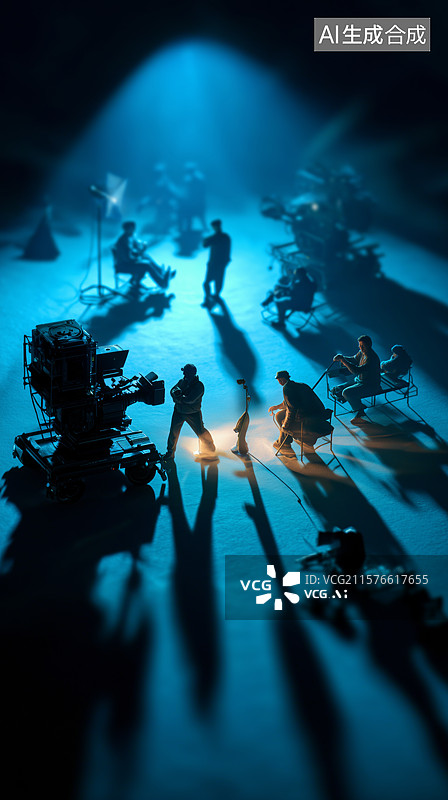 【AI数字艺术】电影拍摄现场的幕后工作图片素材