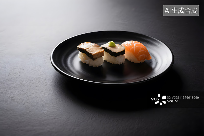 【AI数字艺术】三文鱼鹅肝寿司图片素材