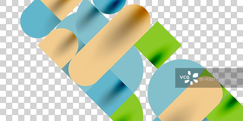 圆形、半圆形、正方形和圆润形状图片素材