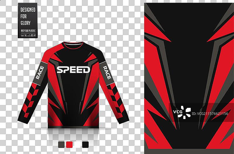 摩托越野或赛车运动衫模板设计图片素材