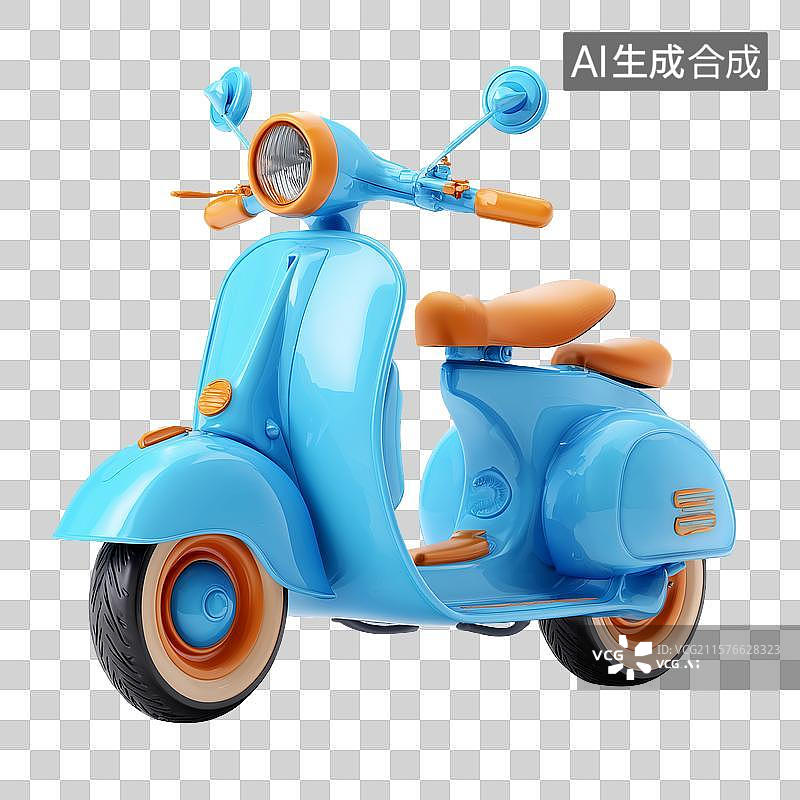 【AI数字艺术】蓝色电动车3d效果图图片素材