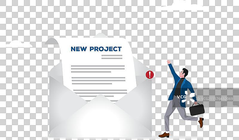 从商务人士的电子邮件中获取新项目图片素材