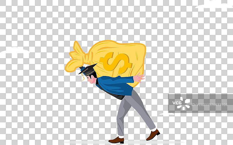 高昂的教育费用给大学生带来了债务负担图片素材